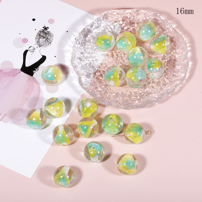 Wholesale Magic star geometric ball 16mm resin through hole loose beads